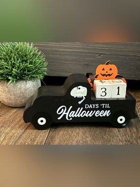 Halloween Countdown Block Display - Black & Orange